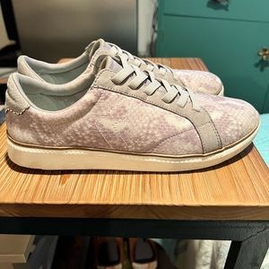 Cute “snakeskin” suede like slip-on sneakers